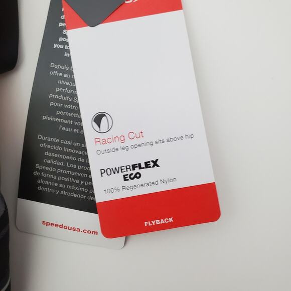 Speedo Power Flex Eco Racing Cut Flyback Swimsuit Orange & Black Size 26 XS - Picture 7 of 10